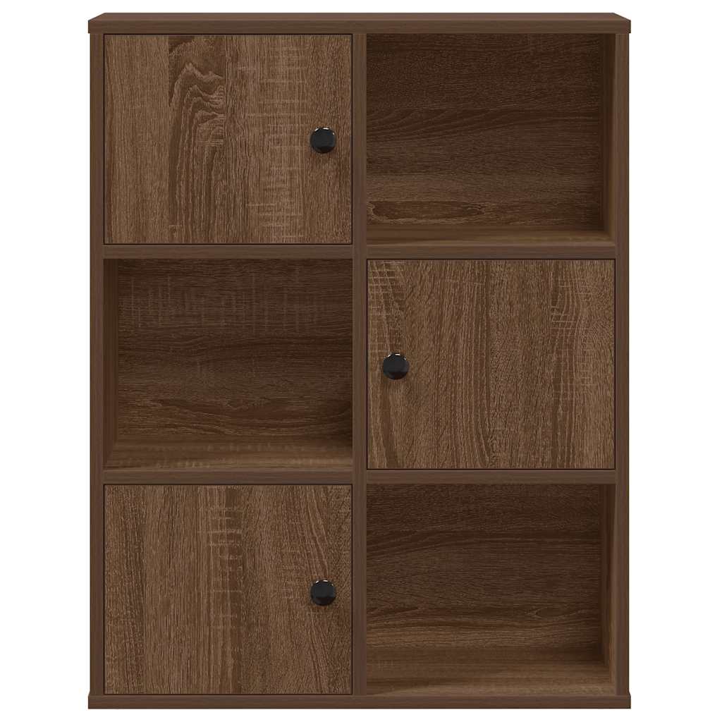 Boekenkast 60x24x76,5 cm bewerkt hout bruin eikenkleurig