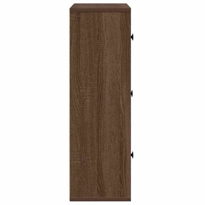 Boekenkast 60x24x76,5 cm bewerkt hout bruin eikenkleurig