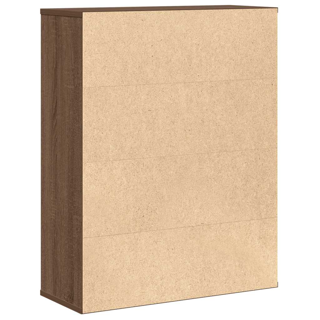 Boekenkast 60x24x76,5 cm bewerkt hout bruin eikenkleurig