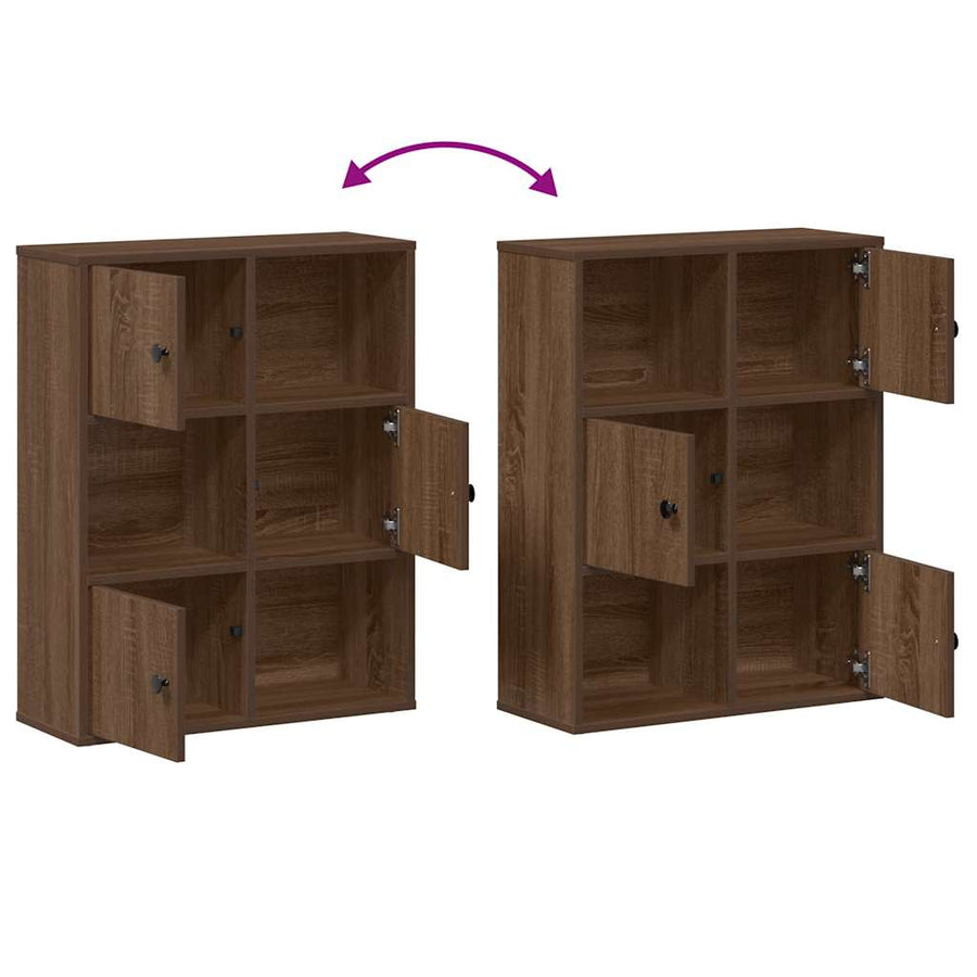 Boekenkast 60x24x76,5 cm bewerkt hout bruin eikenkleurig