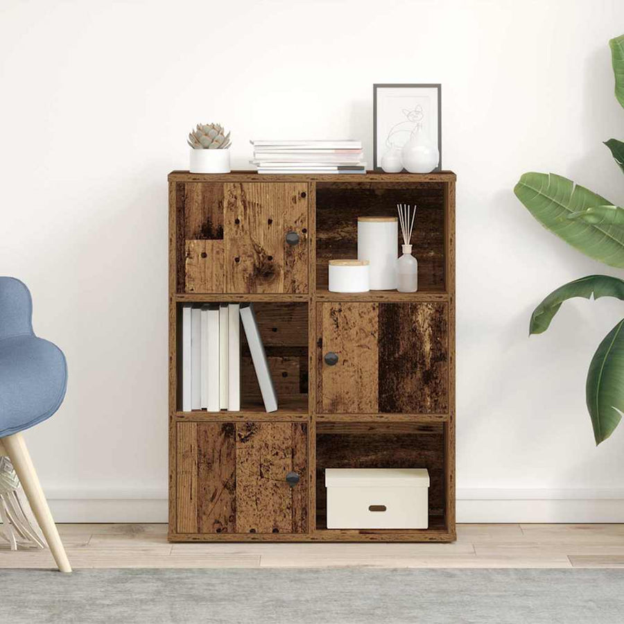 Boekenkast 60x24x76,5 cm bewerkt hout oud houtkleurig
