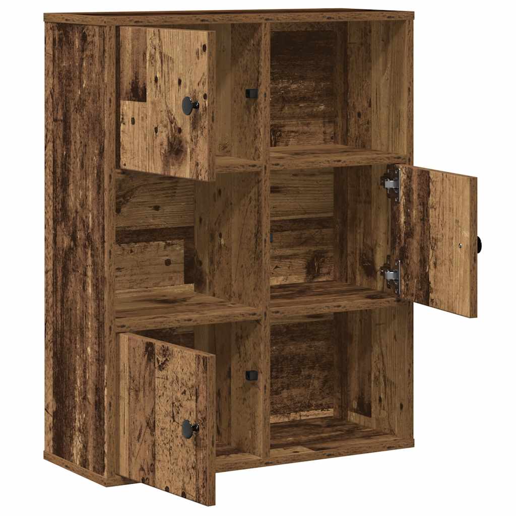 Boekenkast 60x24x76,5 cm bewerkt hout oud houtkleurig