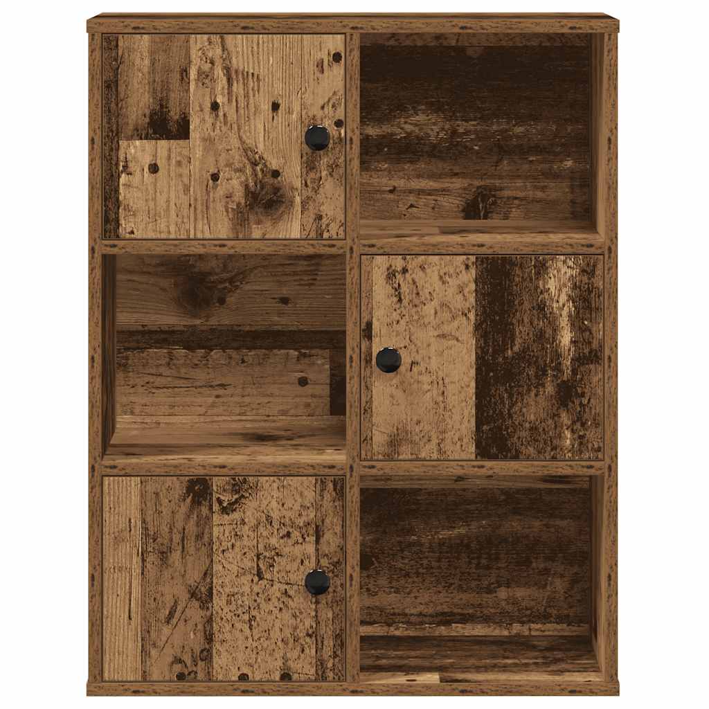Boekenkast 60x24x76,5 cm bewerkt hout oud houtkleurig