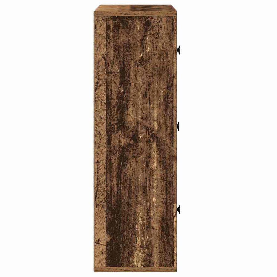 Boekenkast 60x24x76,5 cm bewerkt hout oud houtkleurig
