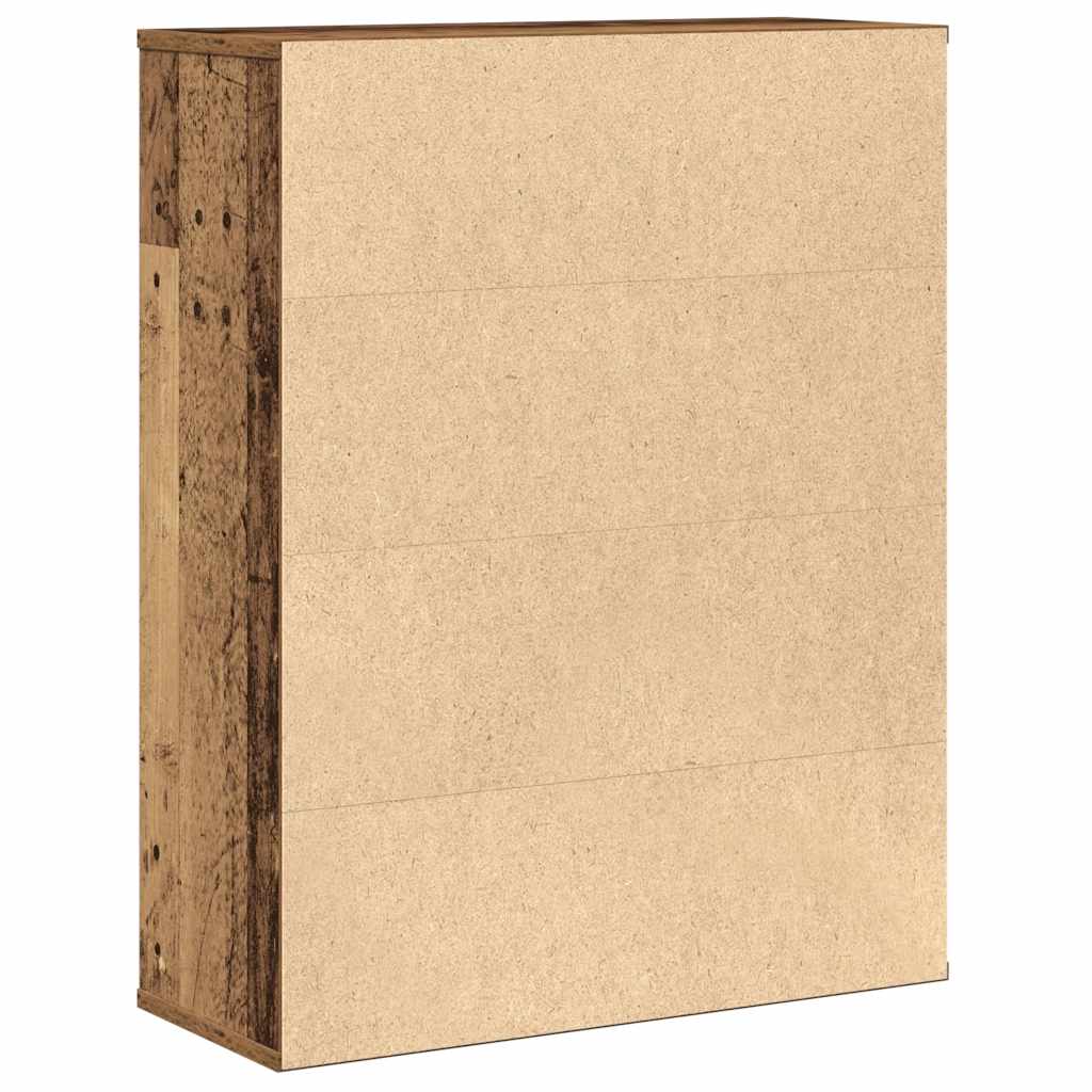 Boekenkast 60x24x76,5 cm bewerkt hout oud houtkleurig
