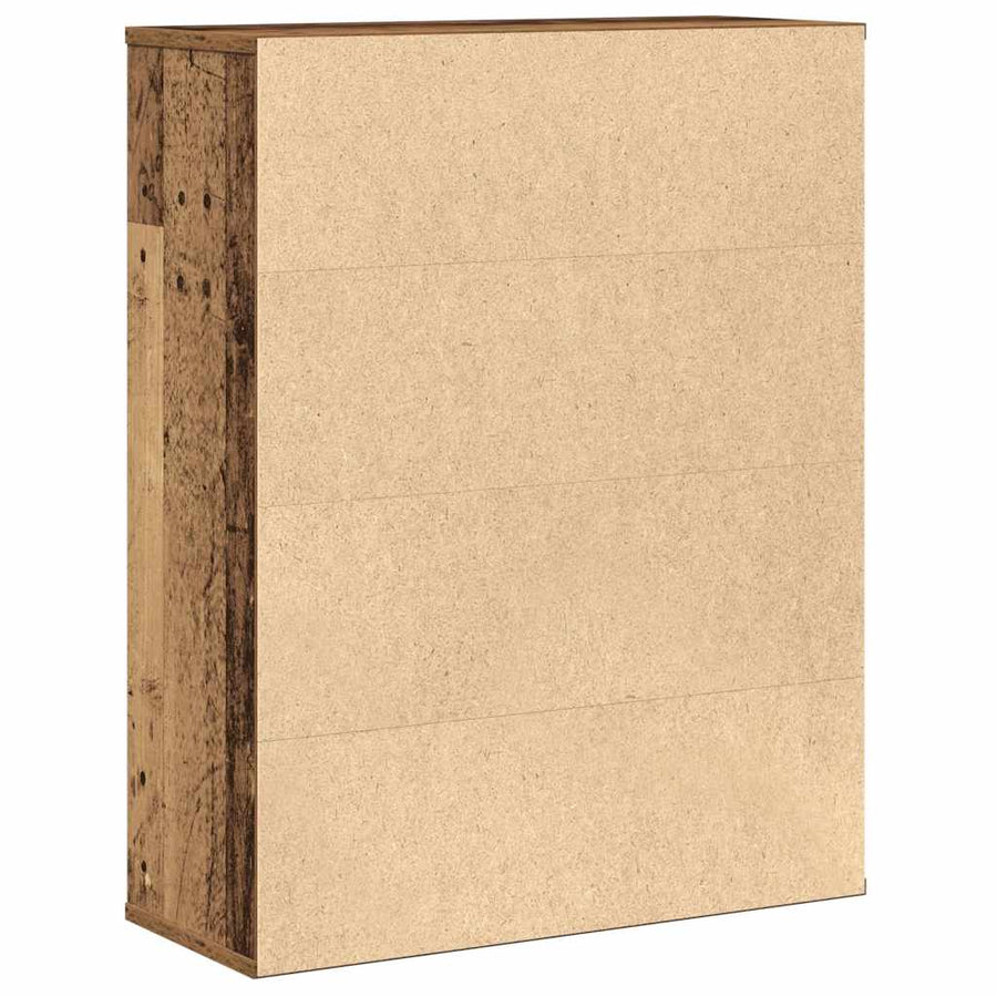 Boekenkast 60x24x76,5 cm bewerkt hout oud houtkleurig
