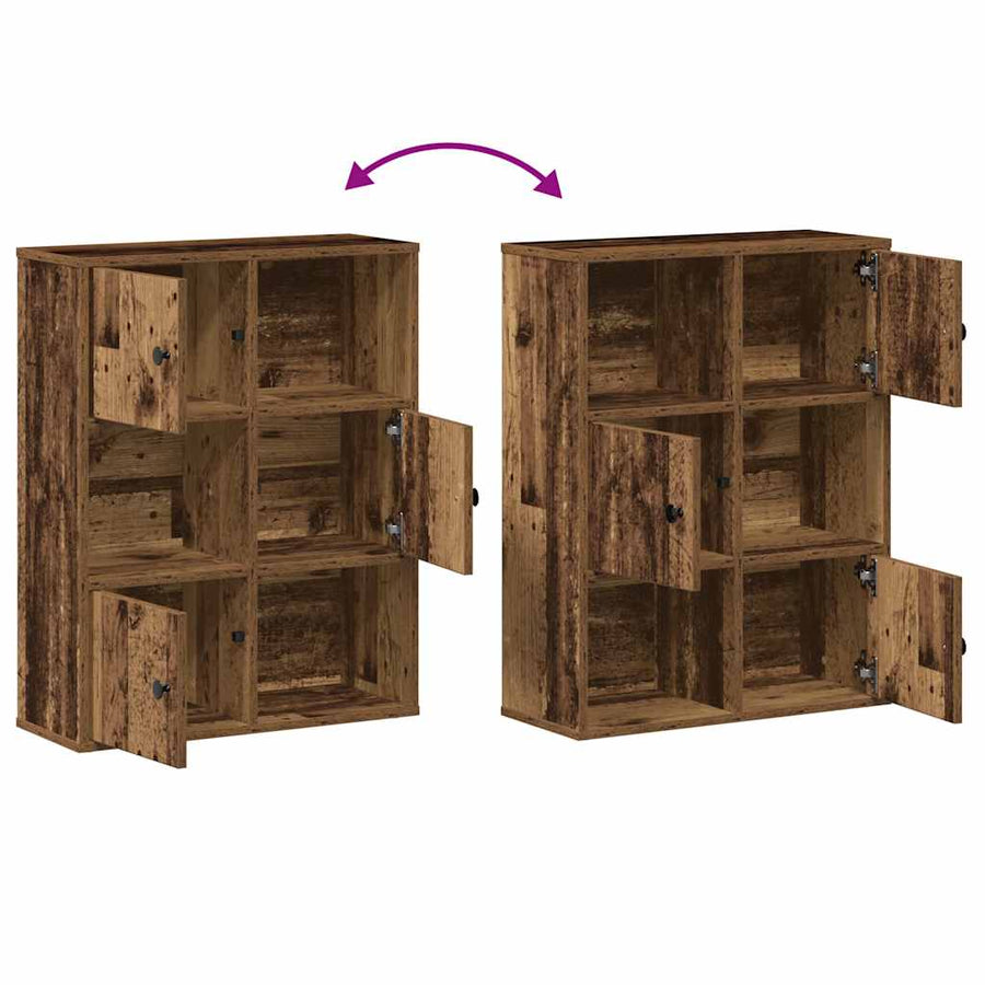 Boekenkast 60x24x76,5 cm bewerkt hout oud houtkleurig