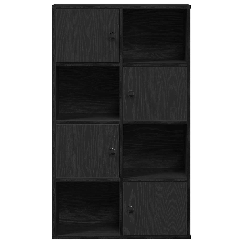 Boekenkast 60x24x101,5 cm bewerkt hout zwart eikenkleurig