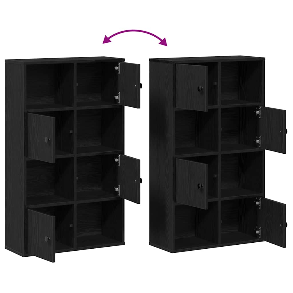 Boekenkast 60x24x101,5 cm bewerkt hout zwart eikenkleurig