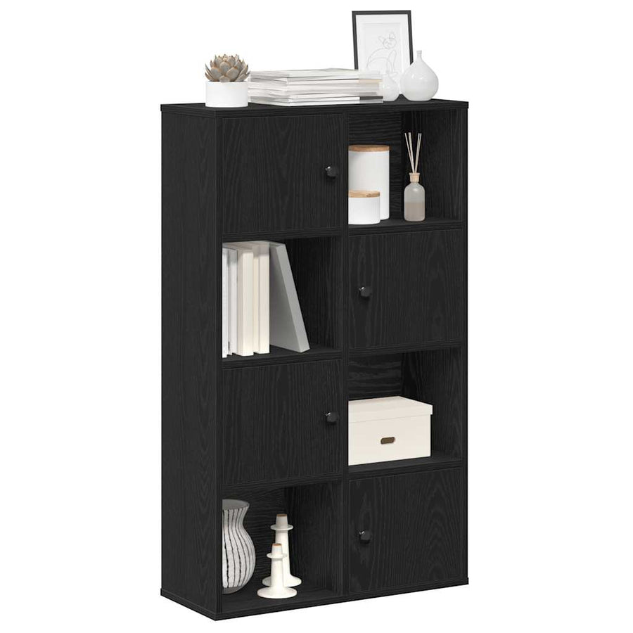 Boekenkast 60x24x101,5 cm bewerkt hout zwart eikenkleurig