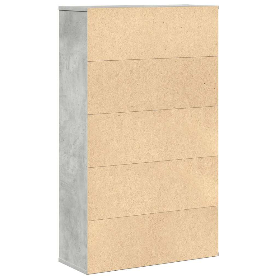 Boekenkast 60x24x101,5 cm bewerkt hout betongrijs