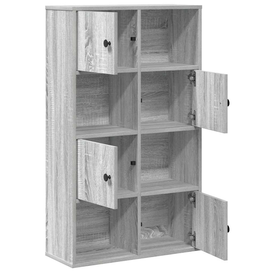 Boekenkast 60x24x101,5 cm bewerkt hout grijs sonoma eikenkleur