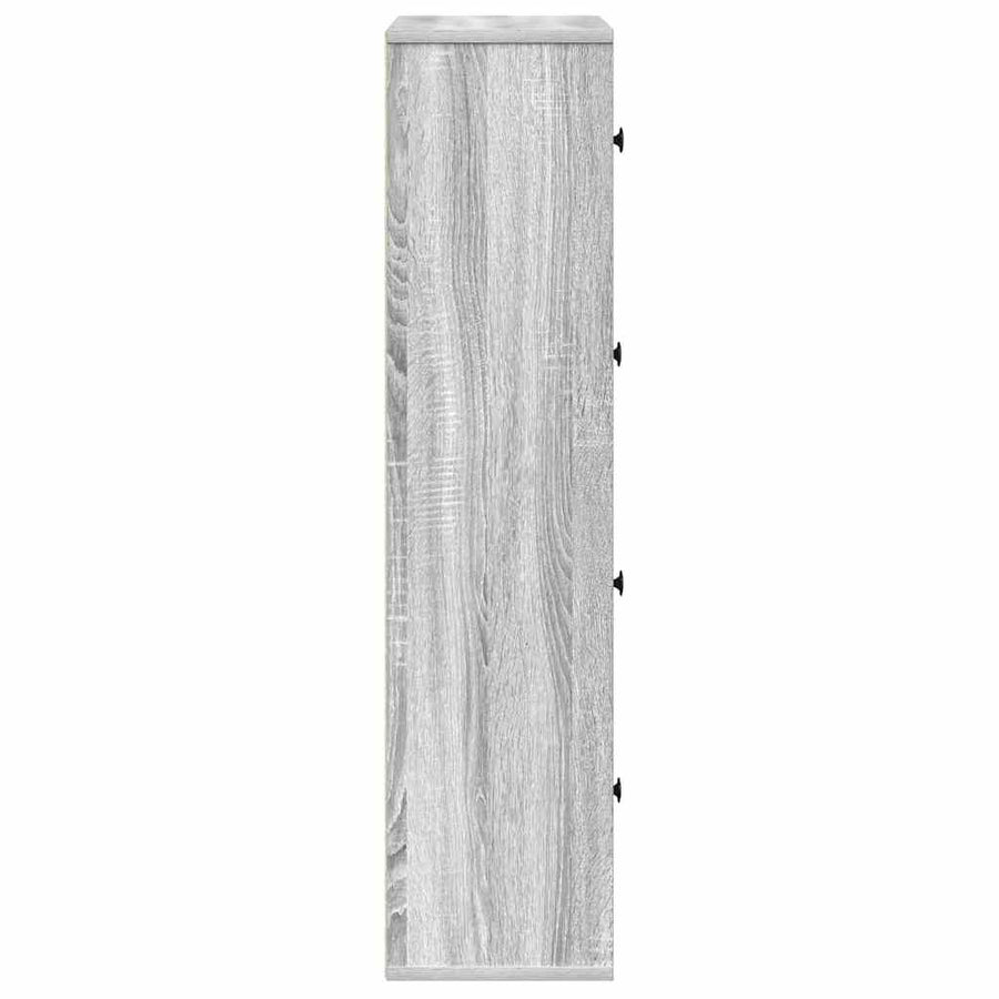 Boekenkast 60x24x101,5 cm bewerkt hout grijs sonoma eikenkleur
