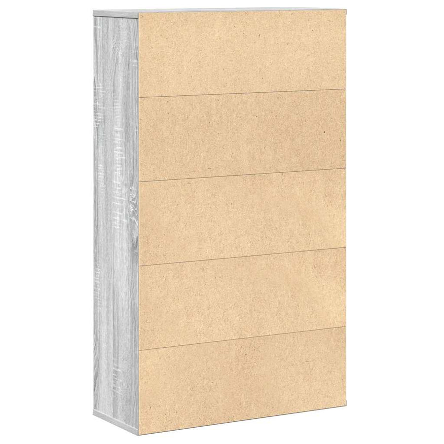 Boekenkast 60x24x101,5 cm bewerkt hout grijs sonoma eikenkleur