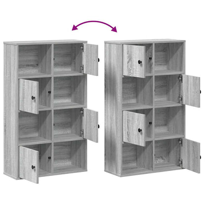 Boekenkast 60x24x101,5 cm bewerkt hout grijs sonoma eikenkleur