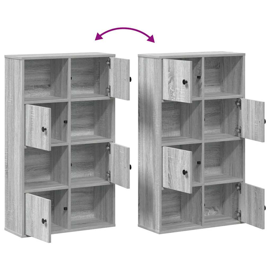 Boekenkast 60x24x101,5 cm bewerkt hout grijs sonoma eikenkleur