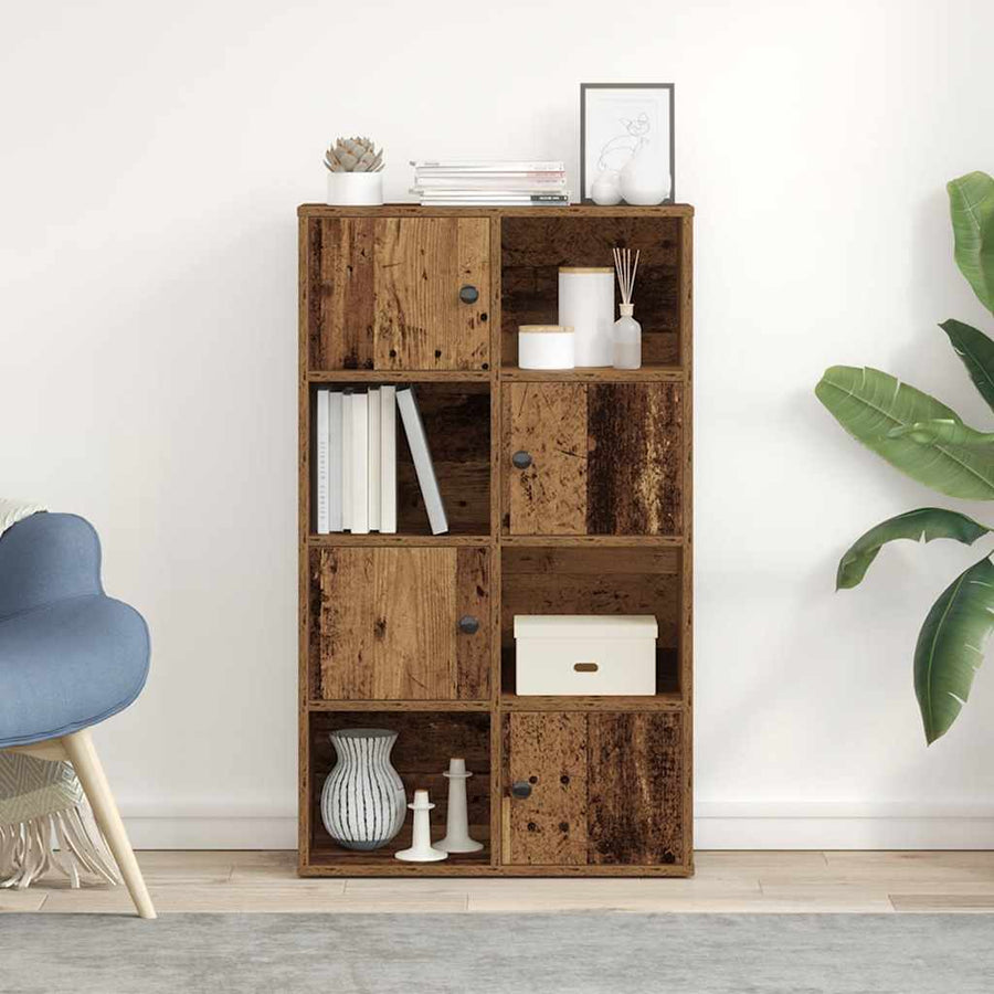 Boekenkast 60x24x101,5 cm bewerkt hout oud houtkleurig