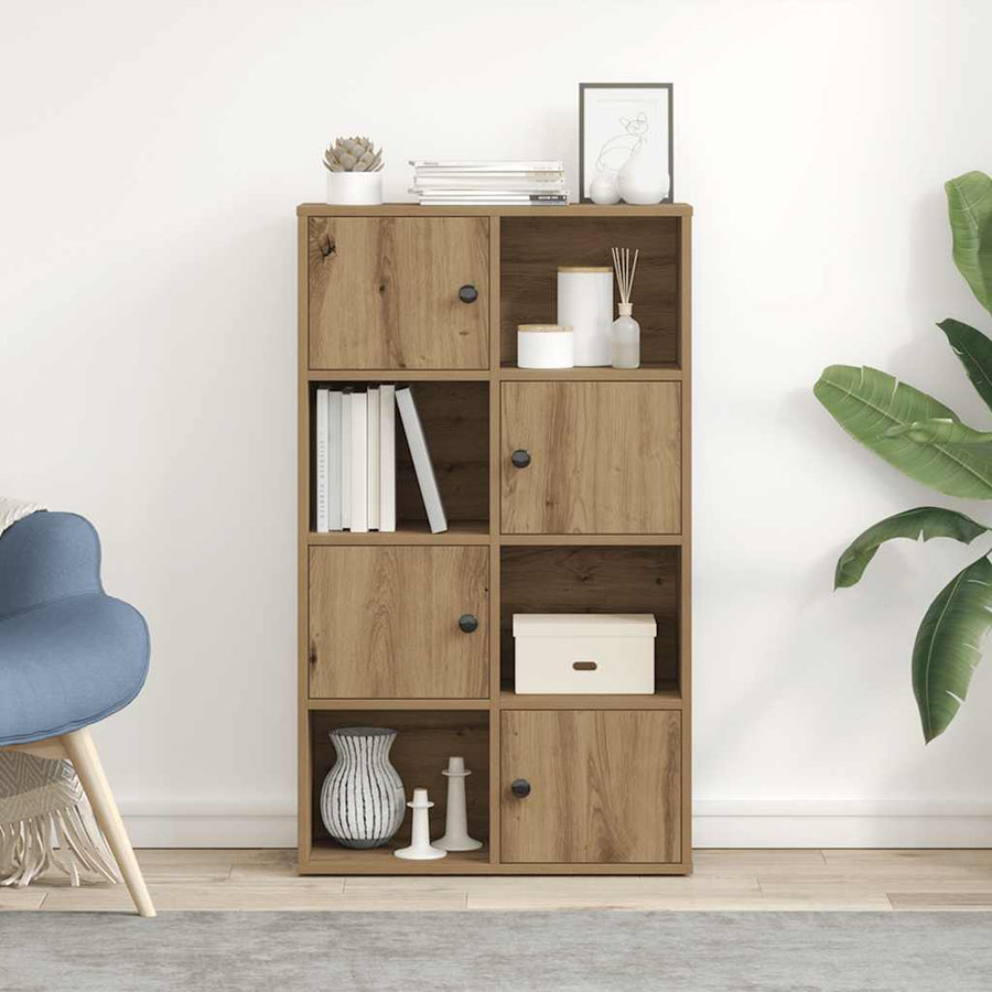 Boekenkast 60x24x101,5 cm bewerkt hout artisanaal eikenkleurig