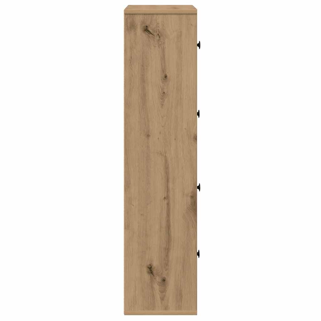 Boekenkast 60x24x101,5 cm bewerkt hout artisanaal eikenkleurig