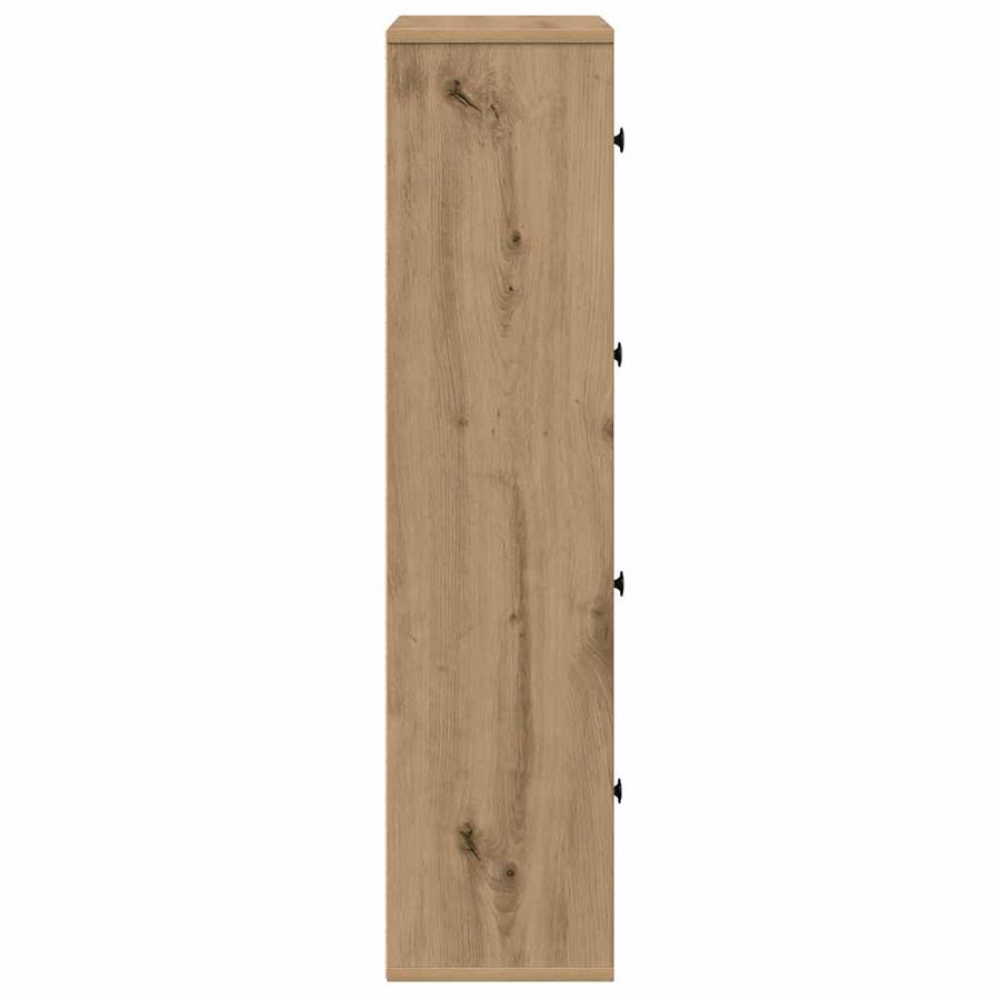Boekenkast 60x24x101,5 cm bewerkt hout artisanaal eikenkleurig