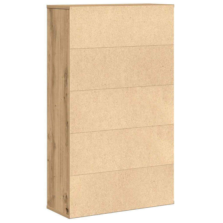 Boekenkast 60x24x101,5 cm bewerkt hout artisanaal eikenkleurig