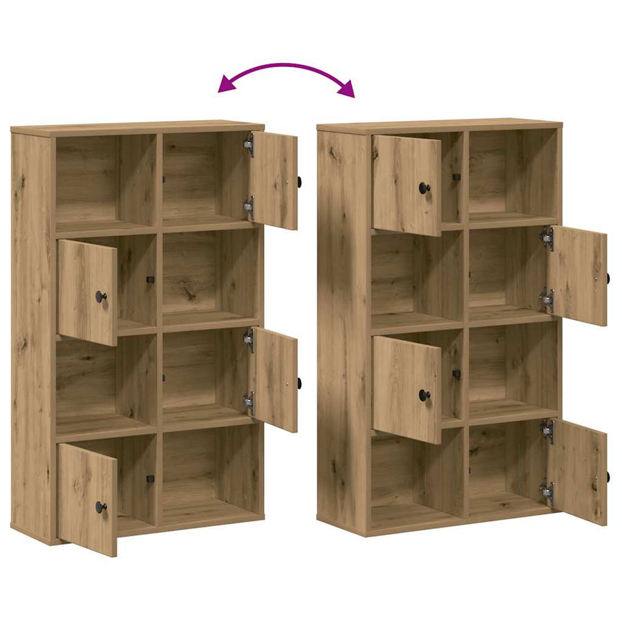 Boekenkast 60x24x101,5 cm bewerkt hout artisanaal eikenkleurig