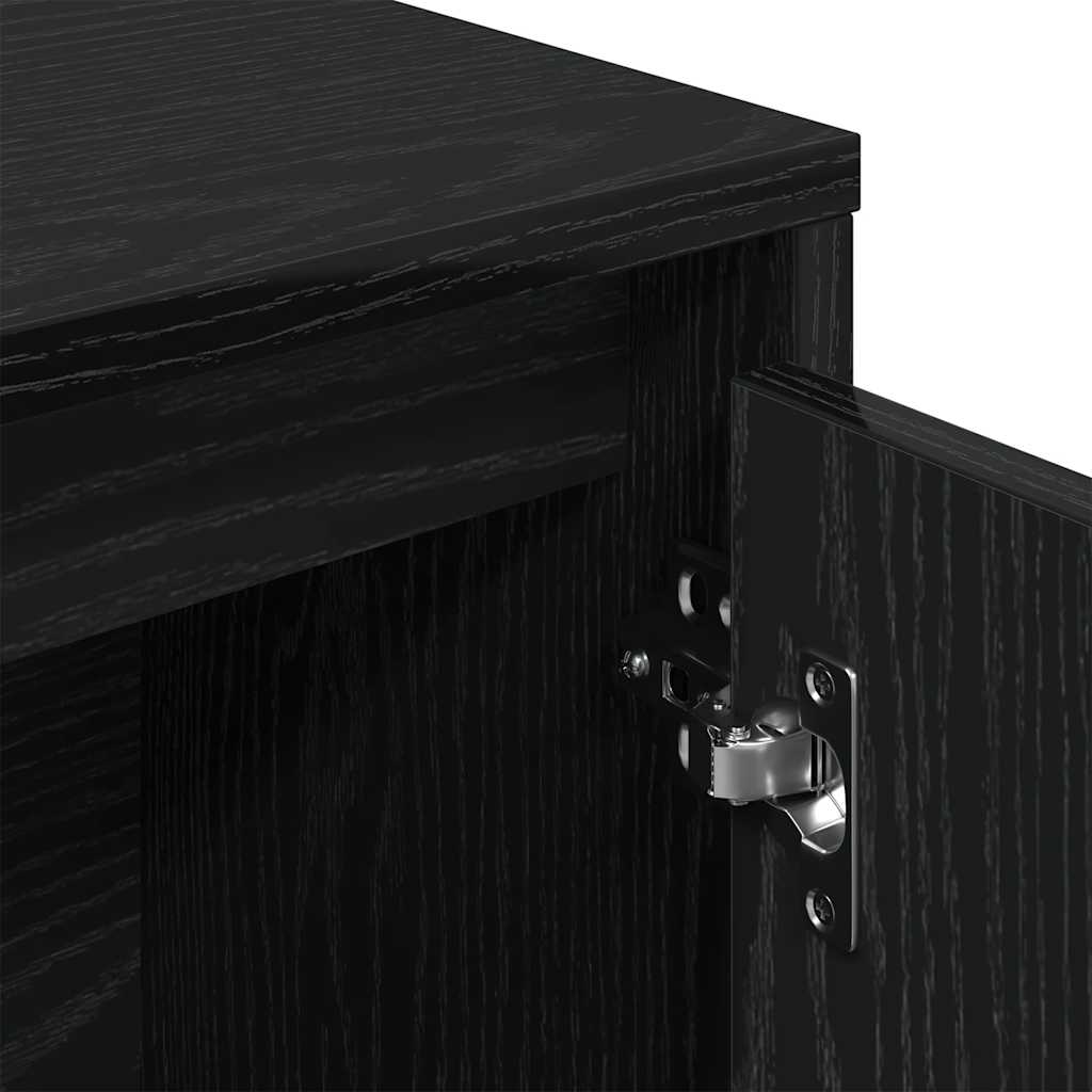 Boekenkast 89x24x101,5 cm bewerkt hout zwart eikenkleurig