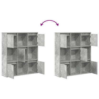 Boekenkast 89x24x101,5 cm bewerkt hout betongrijs