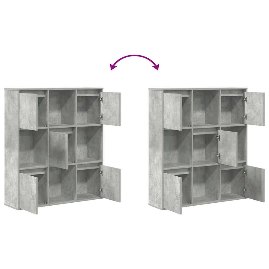 Boekenkast 89x24x101,5 cm bewerkt hout betongrijs