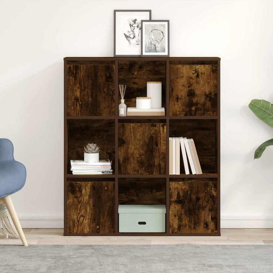 Boekenkast 89x24x101,5 cm bewerkt hout gerookt eikenkleurig
