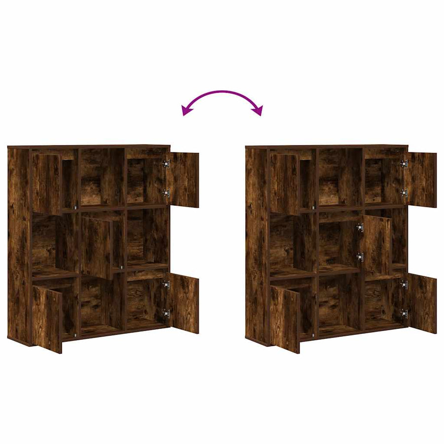 Boekenkast 89x24x101,5 cm bewerkt hout gerookt eikenkleurig