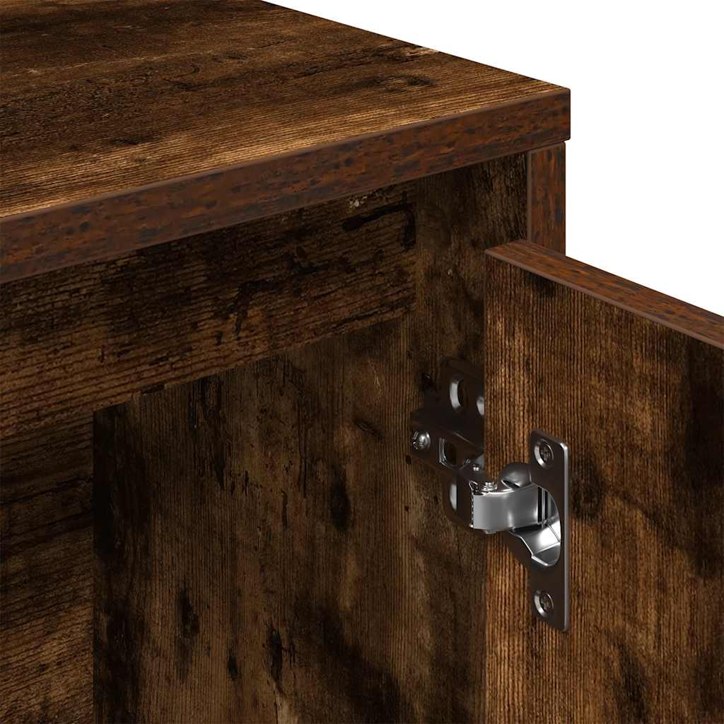 Boekenkast 89x24x101,5 cm bewerkt hout gerookt eikenkleurig