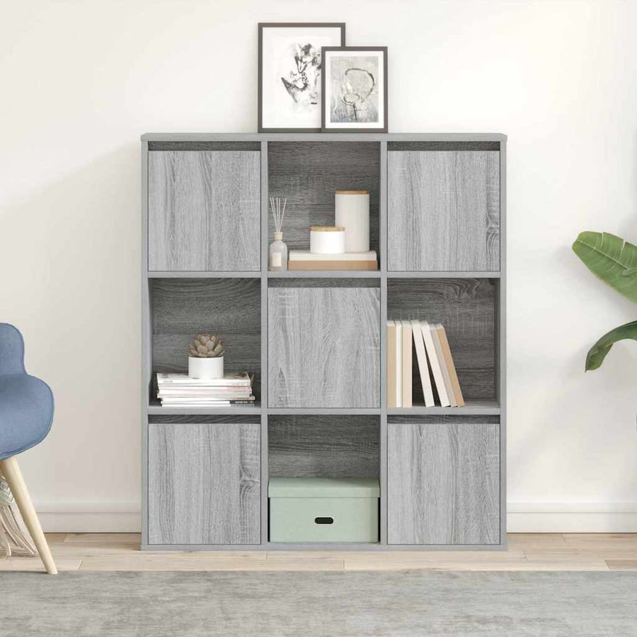 Boekenkast 89x24x101,5 cm bewerkt hout grijs sonoma eikenkleur
