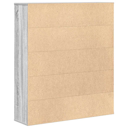 Boekenkast 89x24x101,5 cm bewerkt hout grijs sonoma eikenkleur