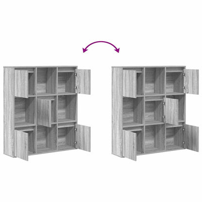 Boekenkast 89x24x101,5 cm bewerkt hout grijs sonoma eikenkleur