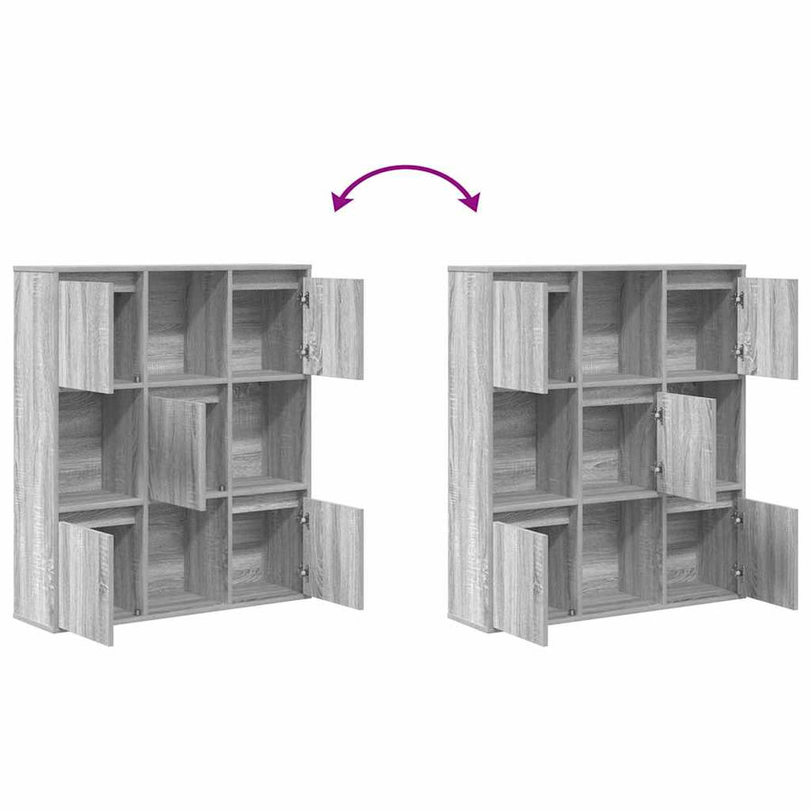 Boekenkast 89x24x101,5 cm bewerkt hout grijs sonoma eikenkleur