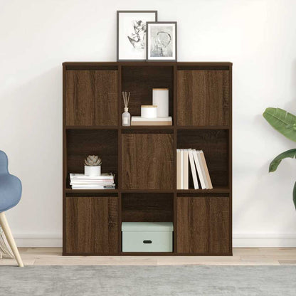 Boekenkast 89x24x101,5 cm bewerkt hout bruin eikenkleurig