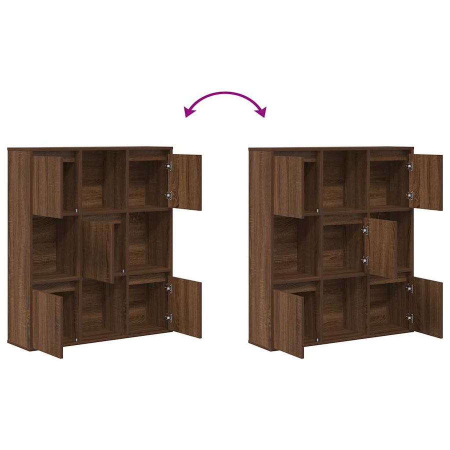 Boekenkast 89x24x101,5 cm bewerkt hout bruin eikenkleurig