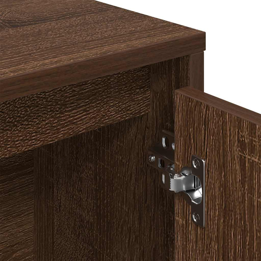 Boekenkast 89x24x101,5 cm bewerkt hout bruin eikenkleurig