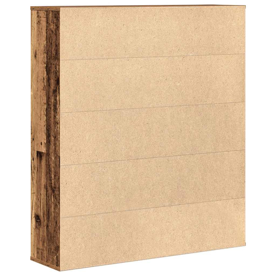 Boekenkast 89x24x101,5 cm bewerkt hout oud houtkleurig