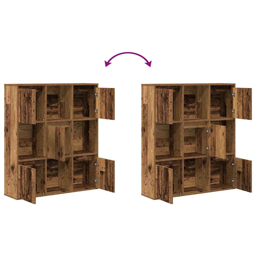 Boekenkast 89x24x101,5 cm bewerkt hout oud houtkleurig