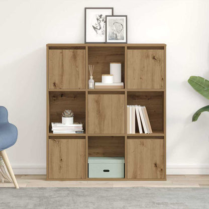 Boekenkast 89x24x101,5 cm bewerkt hout artisanaal eikenkleurig