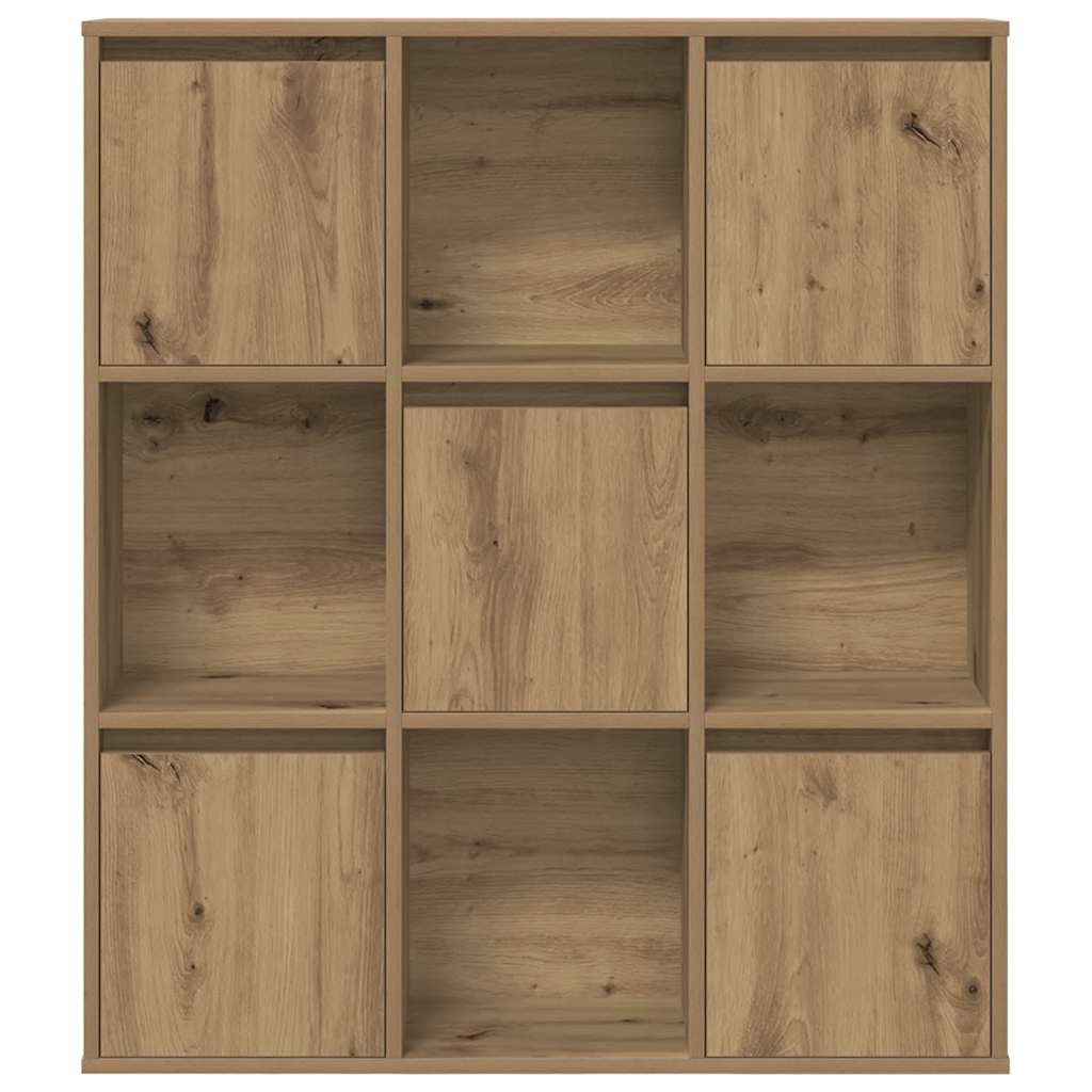 Boekenkast 89x24x101,5 cm bewerkt hout artisanaal eikenkleurig