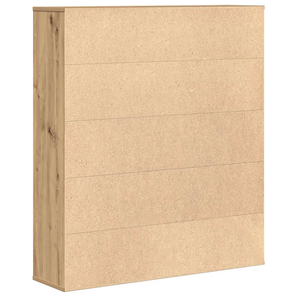 Boekenkast 89x24x101,5 cm bewerkt hout artisanaal eikenkleurig