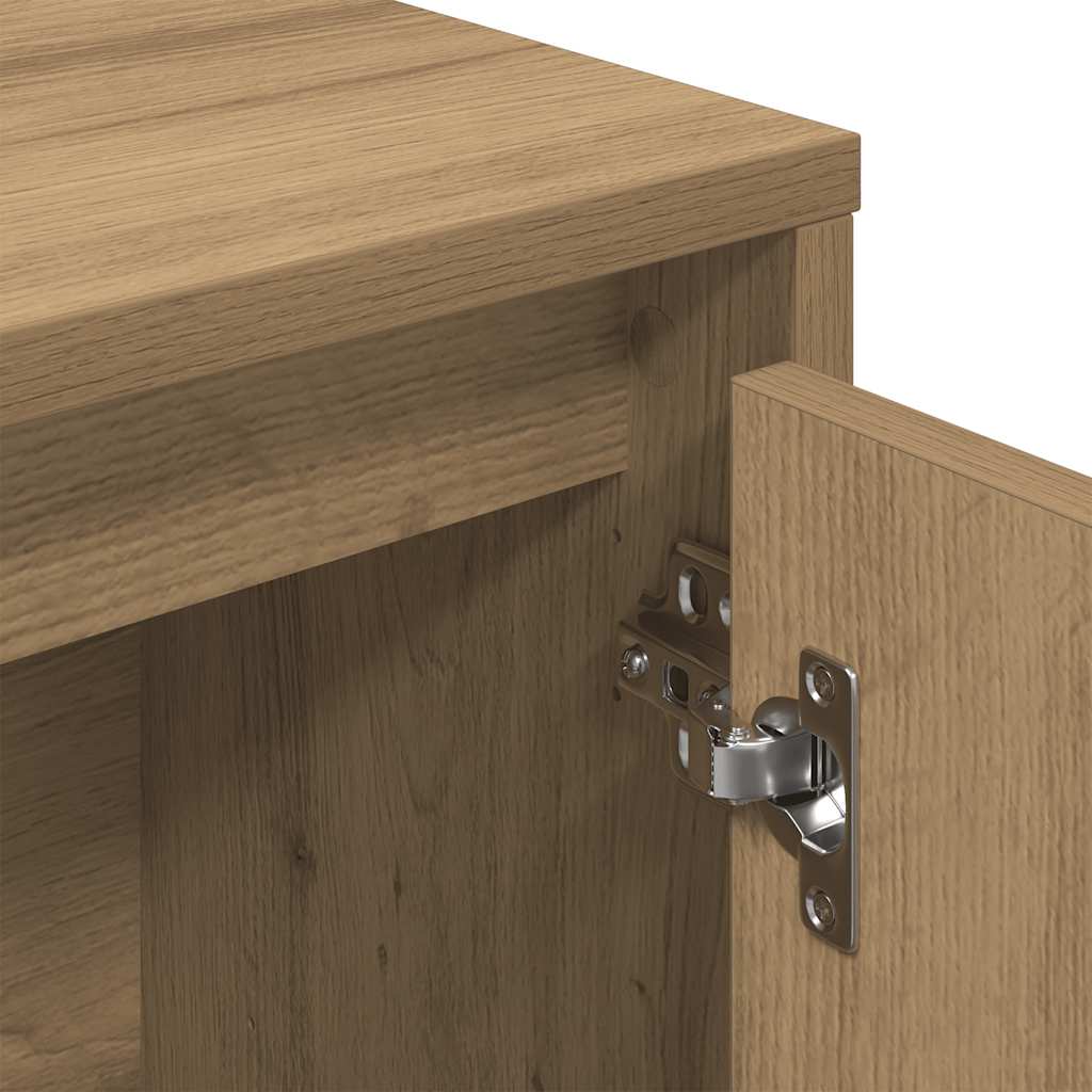Boekenkast 89x24x101,5 cm bewerkt hout artisanaal eikenkleurig