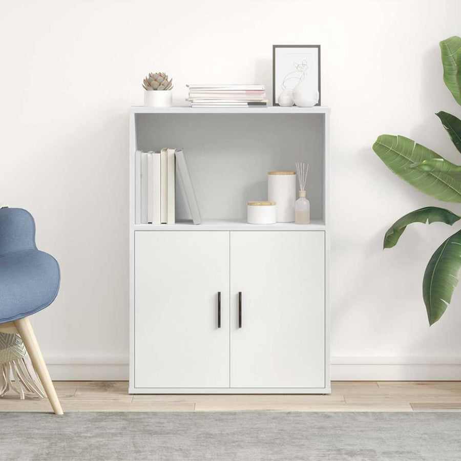 Boekenkast 60x24x85 cm bewerkt hout wit