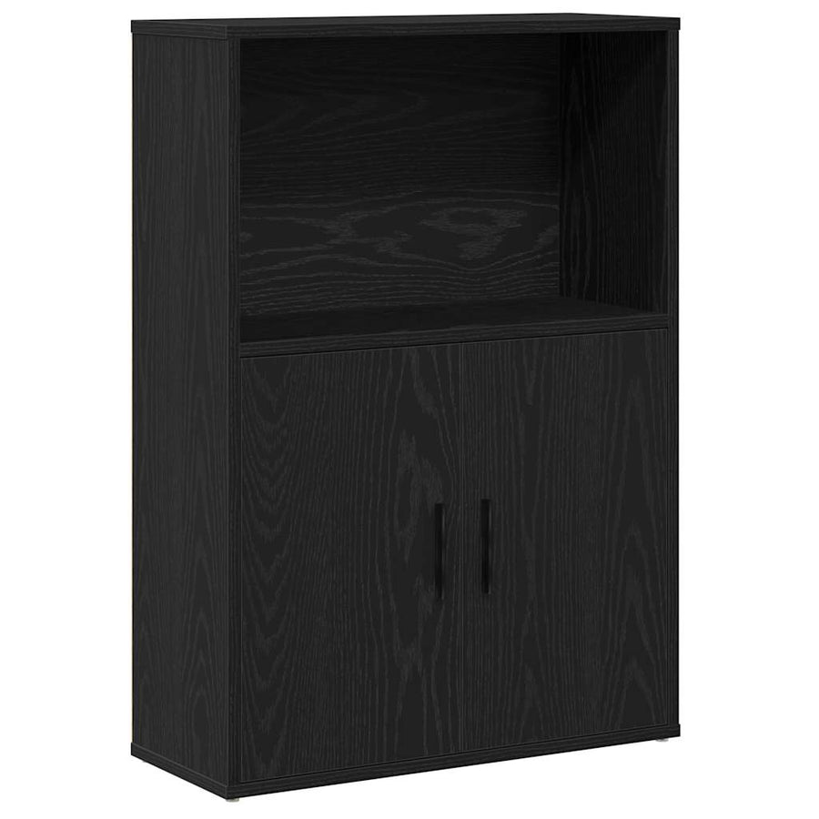 Boekenkast 60x24x85 cm bewerkt hout zwart eikenkleurig