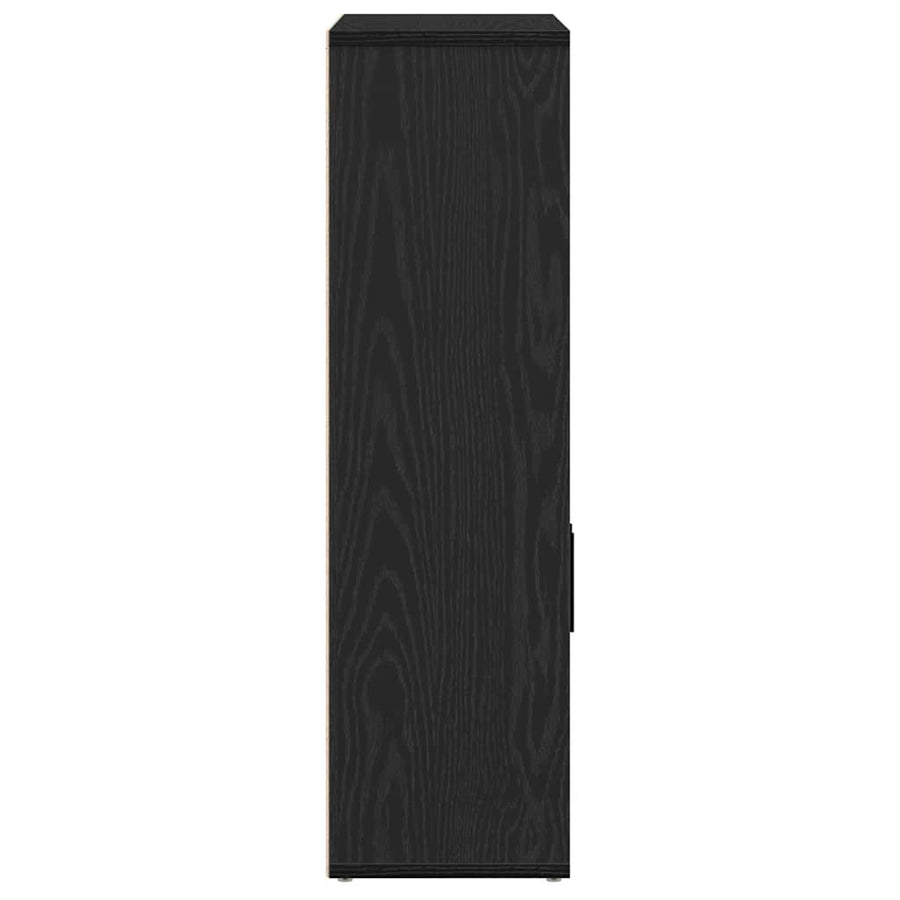 Boekenkast 60x24x85 cm bewerkt hout zwart eikenkleurig