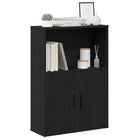 Boekenkast 60x24x85 cm bewerkt hout zwart eiken