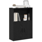 Boekenkast 60x24x85 cm bewerkt hout zwart eiken